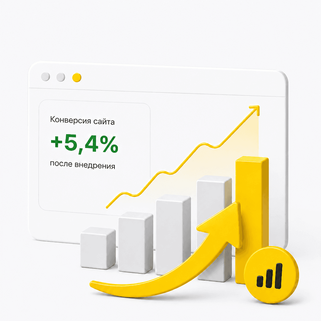Рост конверсии сайта ресторана после внедрения: +5,4%